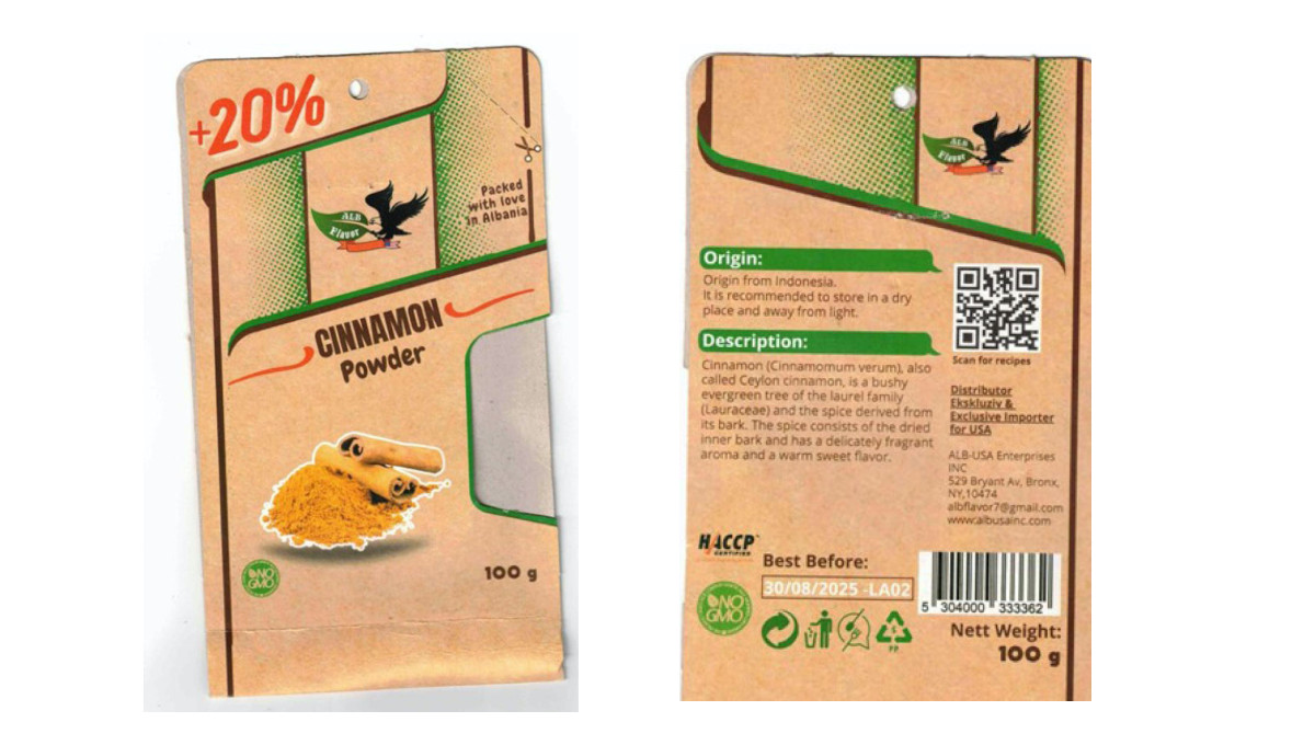 More imported cinnamon recalled because of high levels of lead